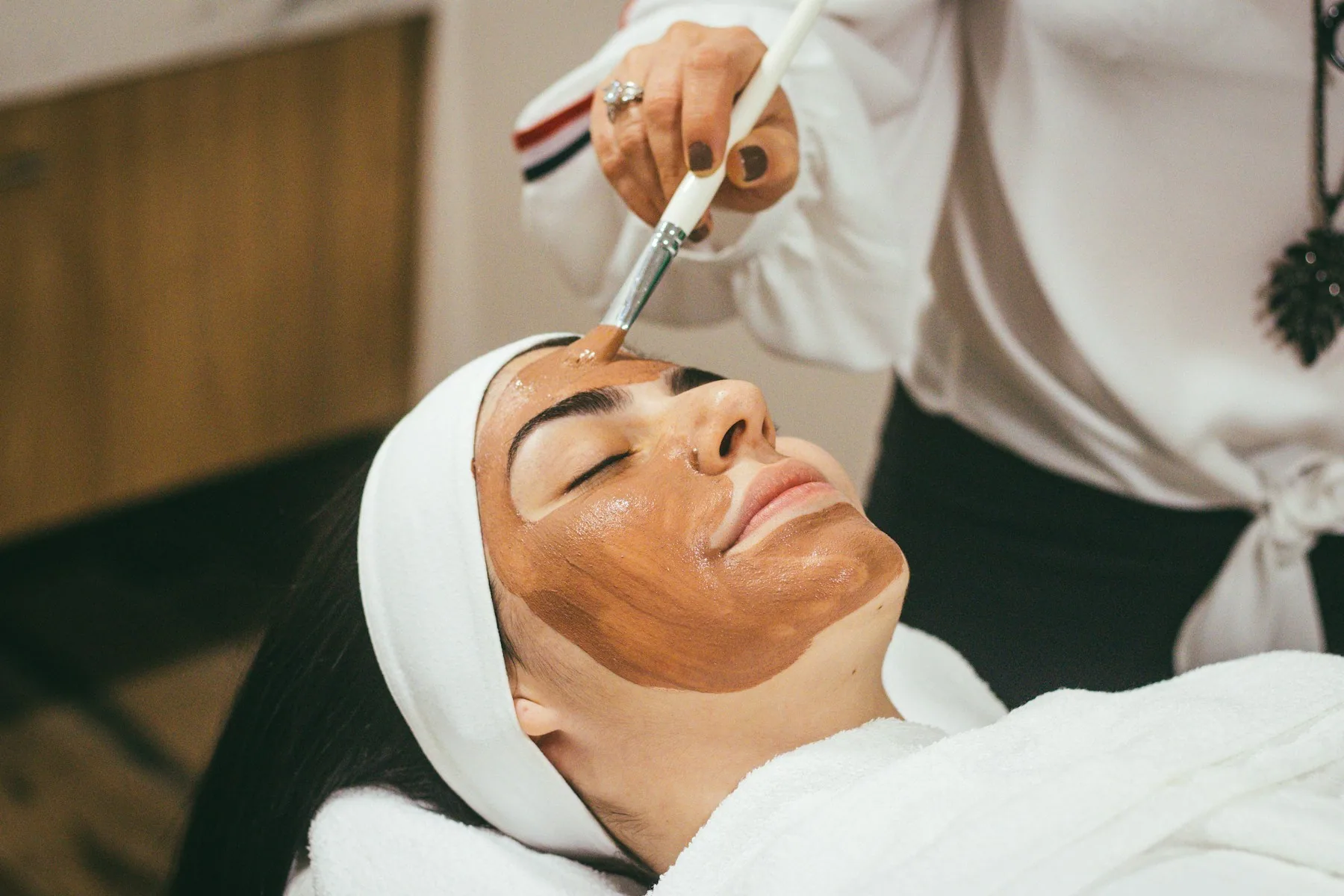 A facial in progress